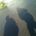Accidently took a pic when i was walking, and it came out our shadows lol