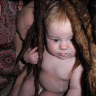 Playing in mommys dreads