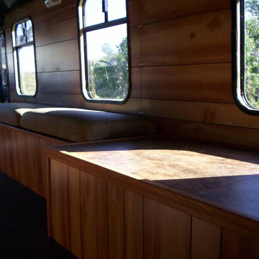Table and seats and windows