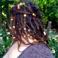 dreads with beads all tied up