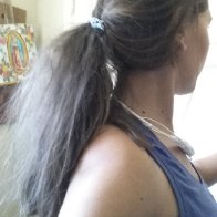 Baby dreads being frizzy in a ponytail