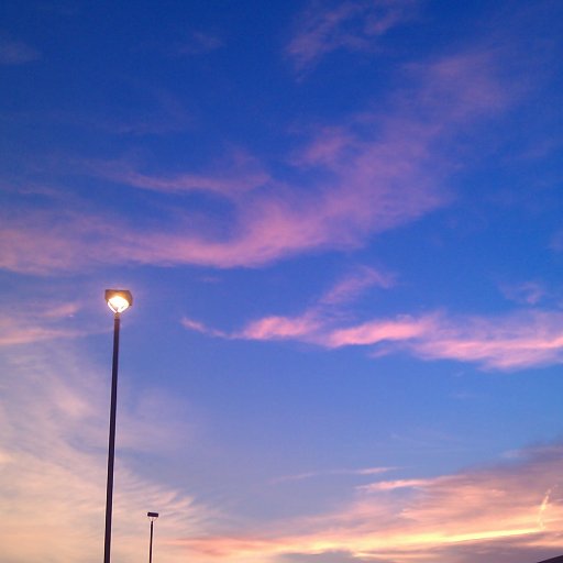 I love blue skies with pink clouds
