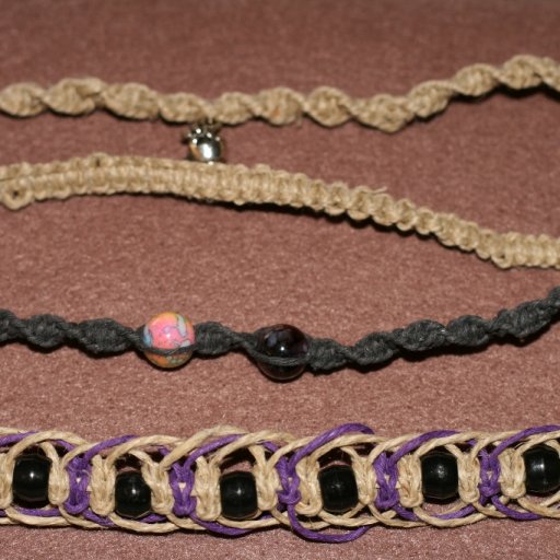assorted hemp bracelets