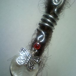 butterfly moon white mop shell dread braid bead