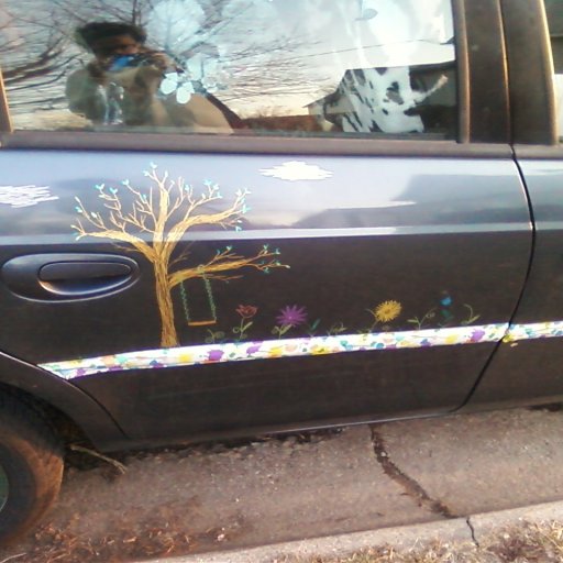 My car mural I'm doing with sharpie!