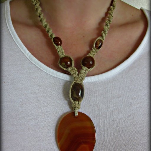 Chocolate glass pendant necklace