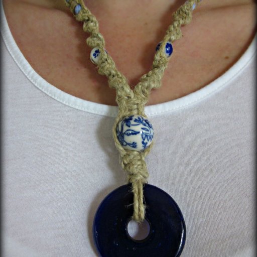 Cobalt glass pendant necklace