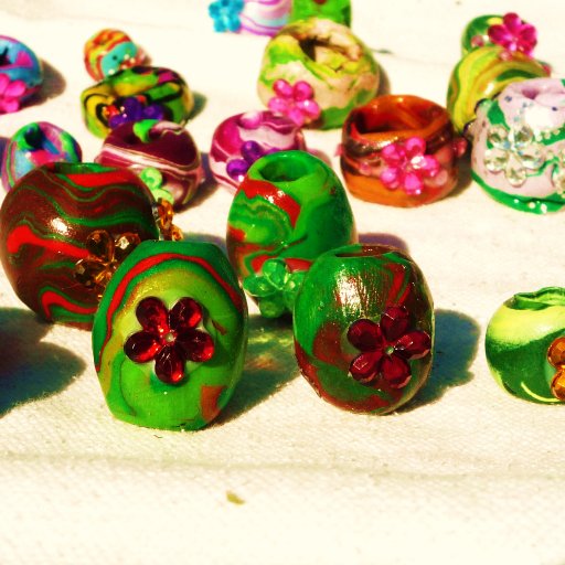 New Dread Beads Drying In The Sun