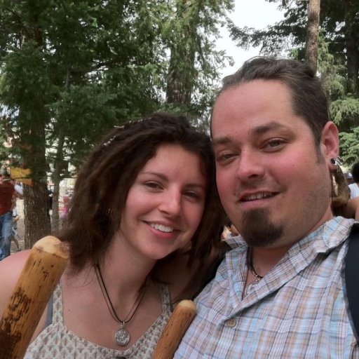 My Hubby and I @ Renn Faire. Dreads 7 Mo. Old