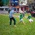 Barefoot football in the park
