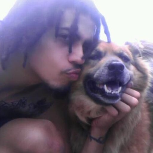 R.I.P. Lucky 7/2/12 German Shepard Chow Mix, if you would comb his hair he'd get dreads popping up, became part of my inspiration to grow mine.