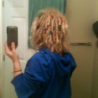 1 year natural dreads with beads I made