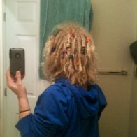 1 year natural dreads with beads I made