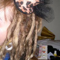 Brown dreads...and one of my hats :)