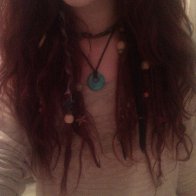 Dreads among normal loose hair :)