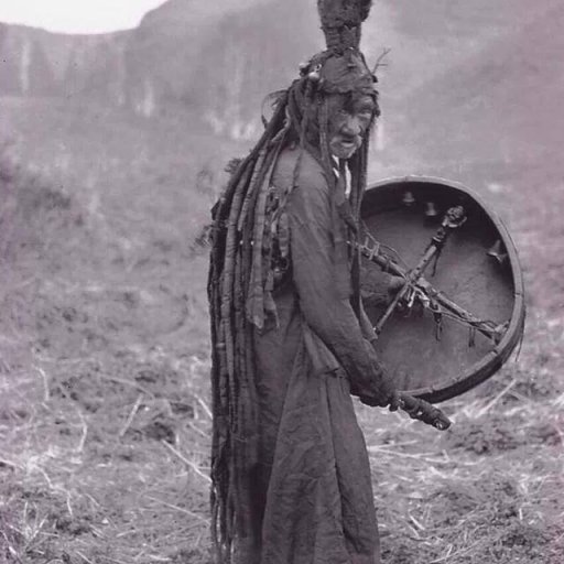 mongolian shaman with dreadlocks