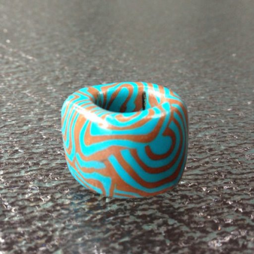 Blue Brown Swirly Bead