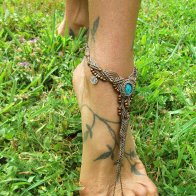 Turquoise Barefoot Sandal from my Etsy shop