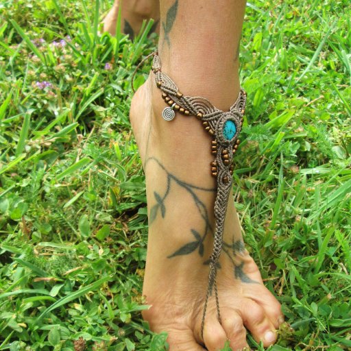 Turquoise Barefoot Sandal from my Etsy shop
