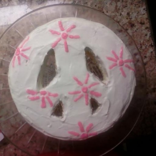 PEACE SIGN CAKE I MADE 4 MY BBY'S B-DAY
