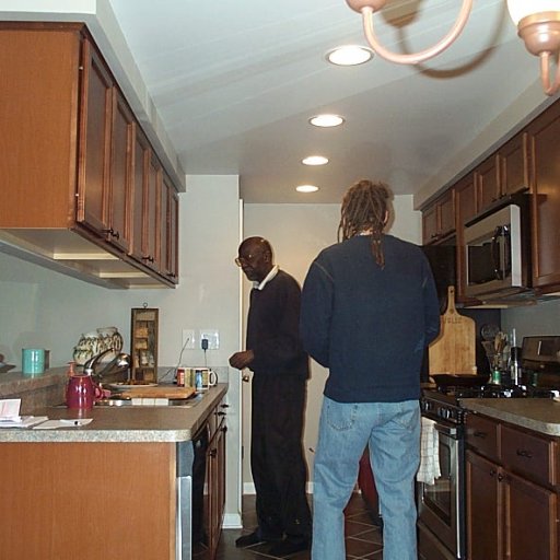 Caleb and Tate in kitchen