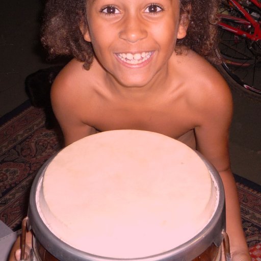 My son totally happy with his big drum