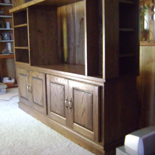 Side view of entertainment center
