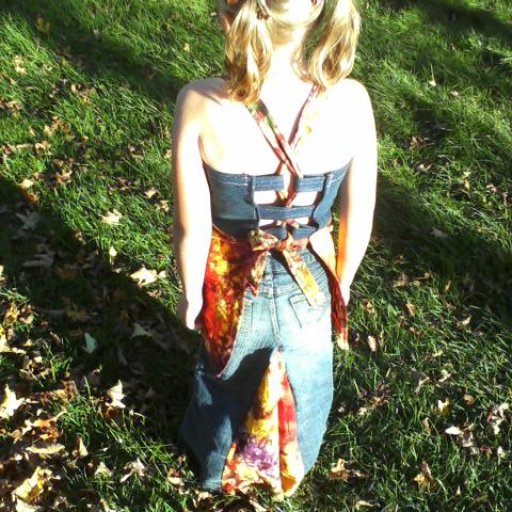 upcycled jean shirt & apron top